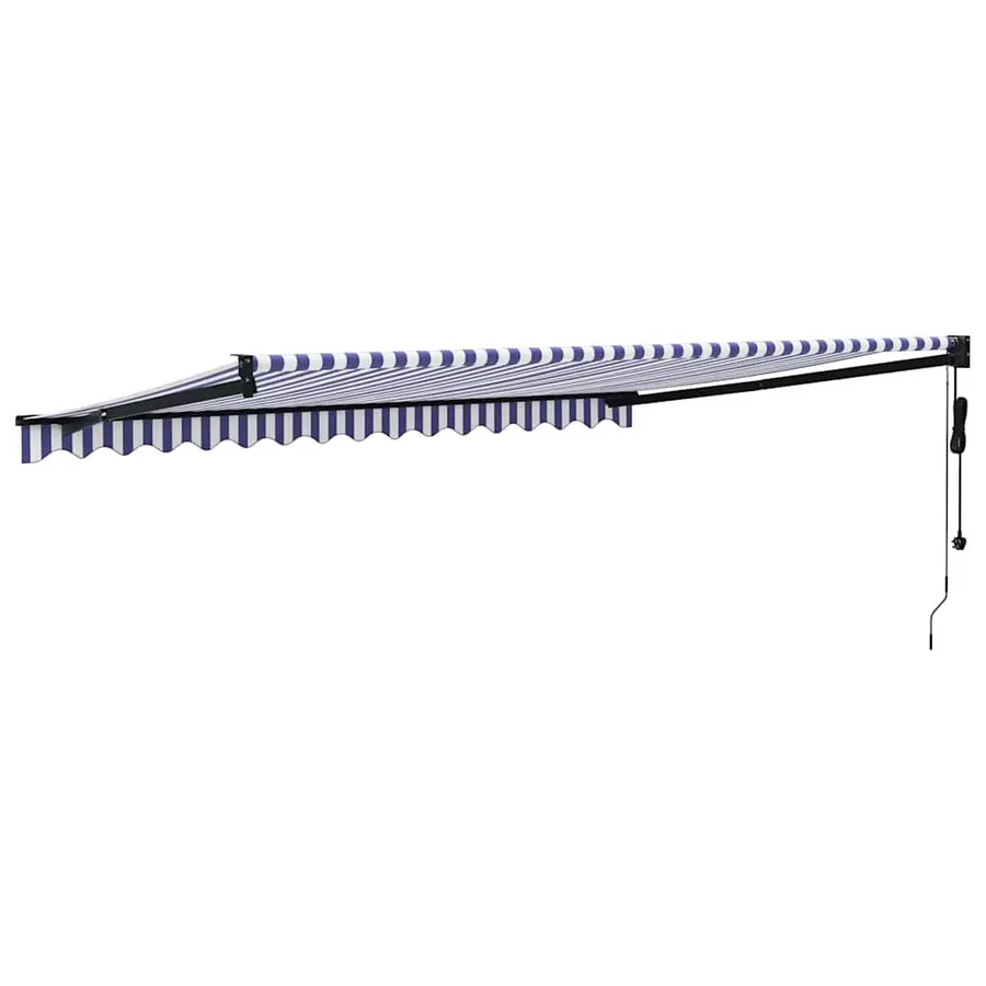 Auvent rétractable automatique bleu et blanc 4x3 m - 5