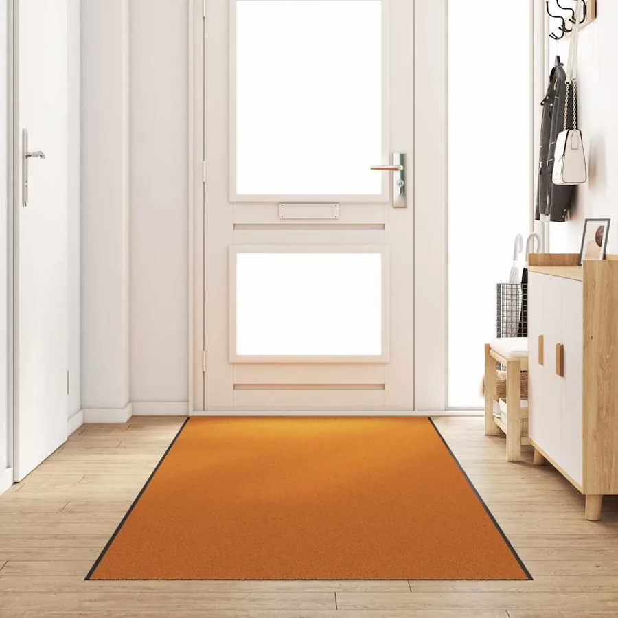 Tapis d'entrée Orange et Noir 120 x 400 cm Polyamide et PVC