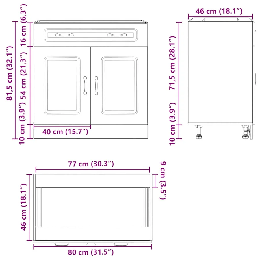 Armoire de cuisine Kalmar blanc brillant bois ingénierie - 11