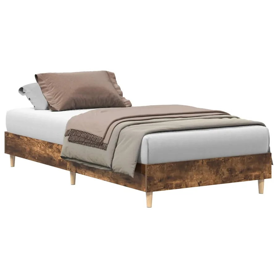 Cadre de lit sans matelas chêne fumé 100x200 cm bois ingénierie - 2