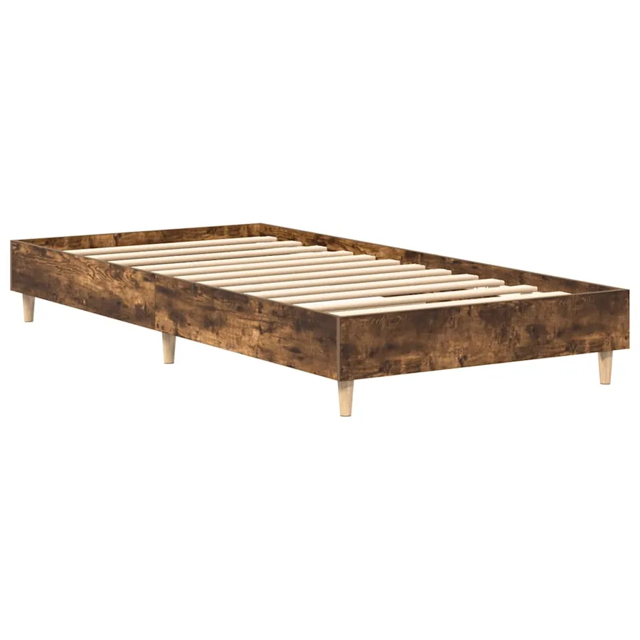 Cadre de lit sans matelas chêne fumé 100x200 cm bois ingénierie - 4