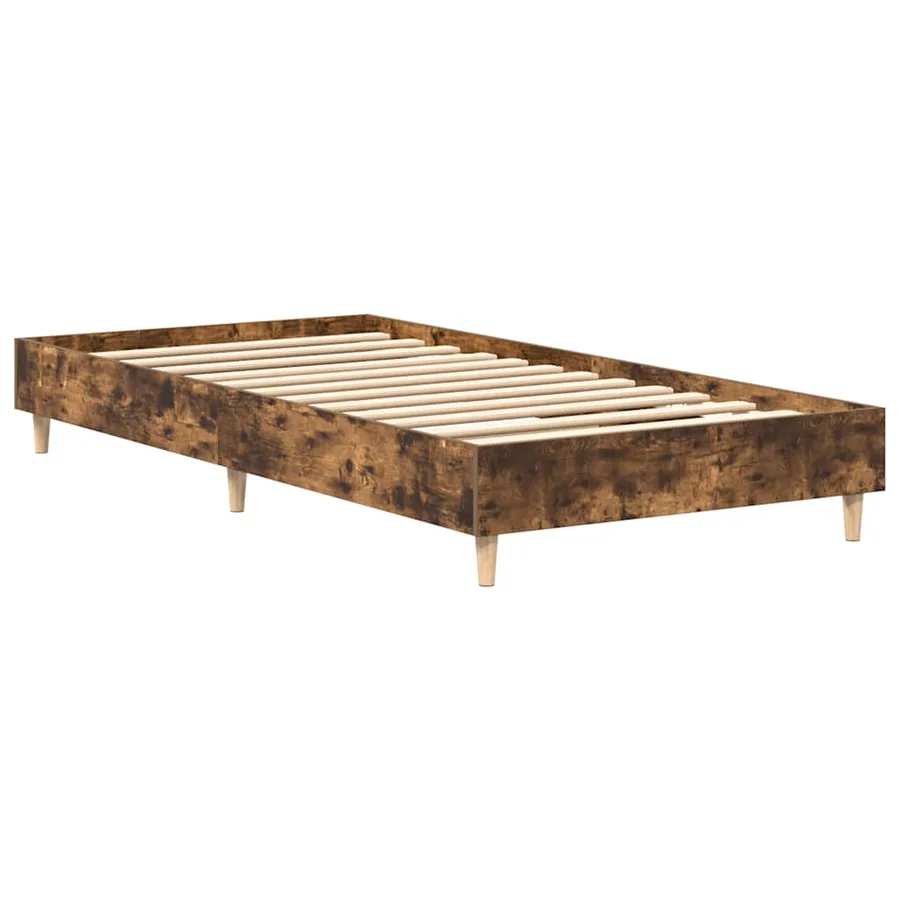 Cadre de lit sans matelas chêne fumé 100x200 cm bois ingénierie - 7