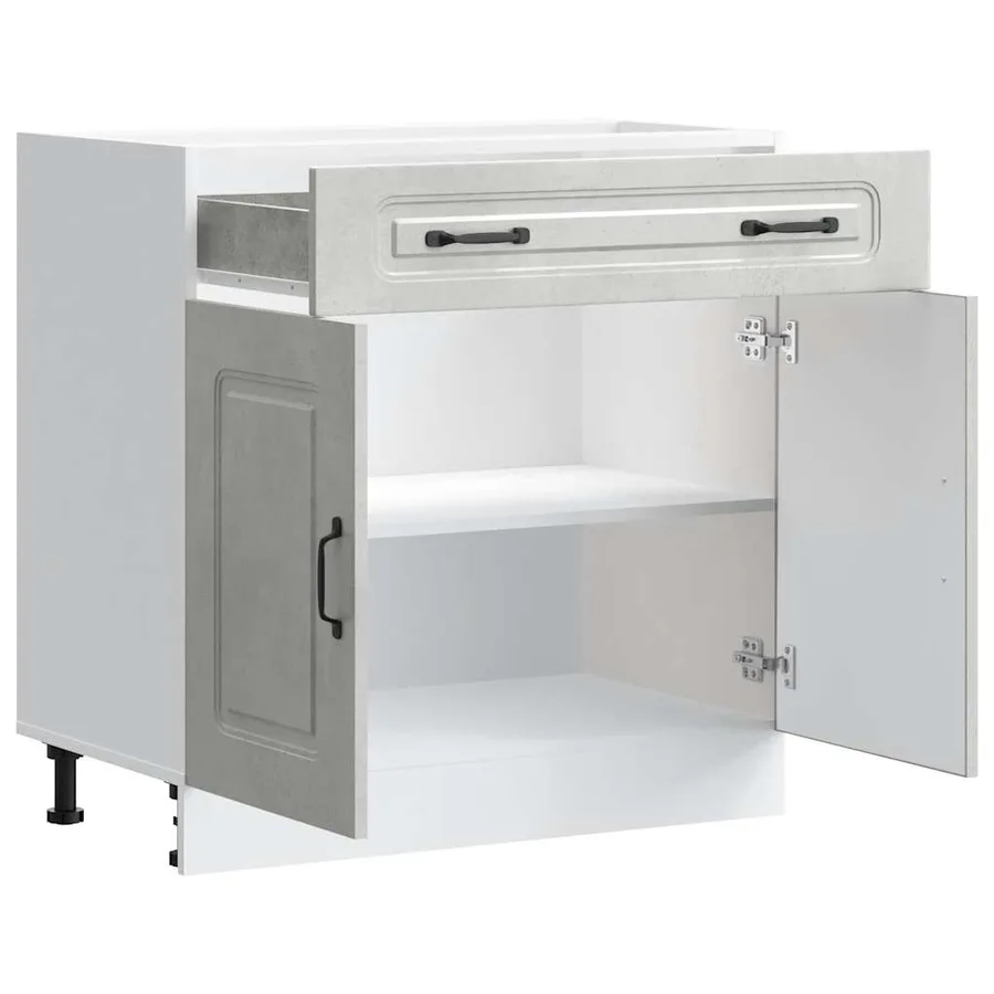 Armoire de cuisine Kalmar gris béton bois d'ingénierie - 5
