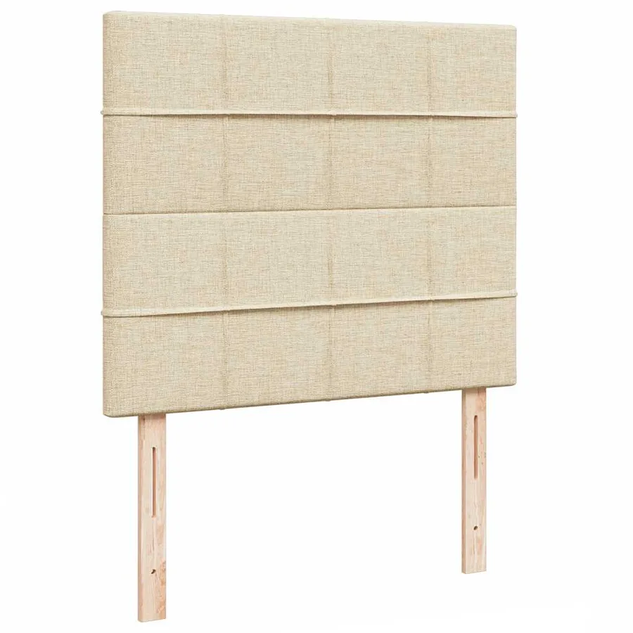 Cadre de lit ottoman avec matelas crème 120x190 cm tissu - 9