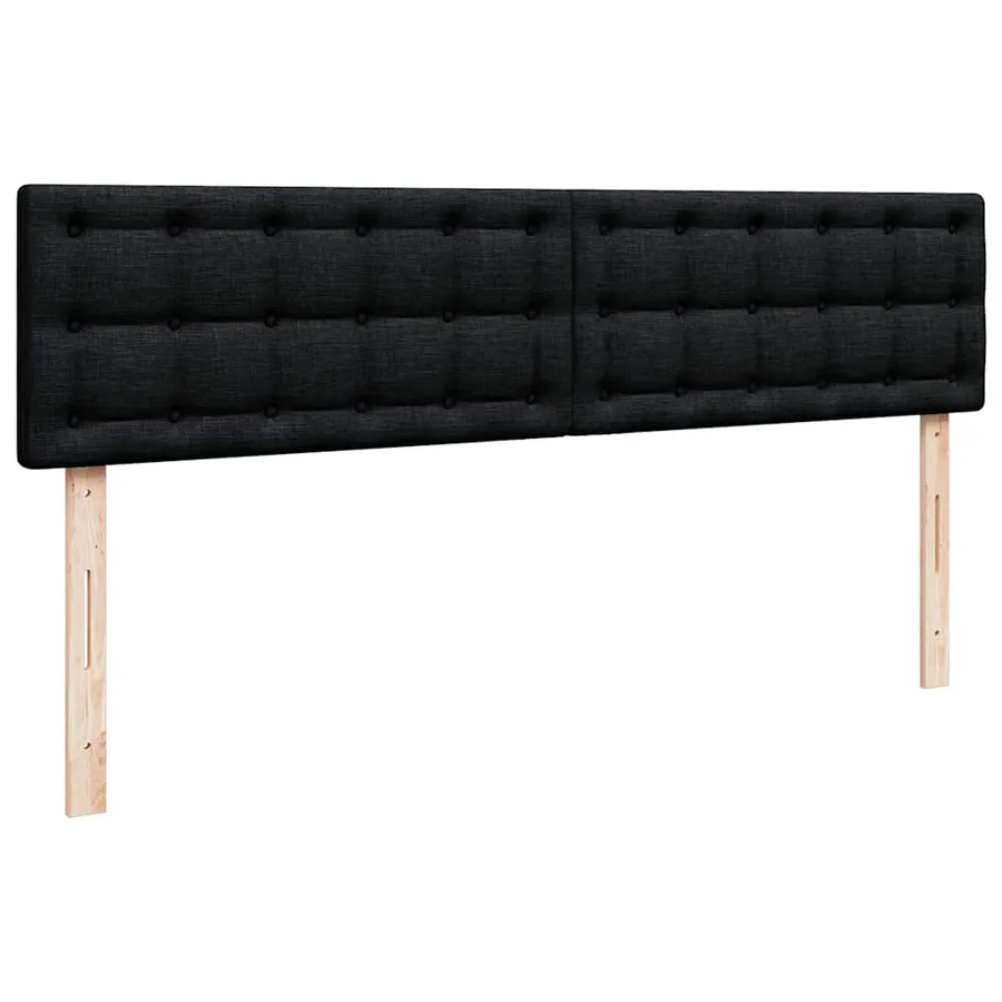 Cadre de lit ottoman avec matelas noir 200x200 cm tissu - 8