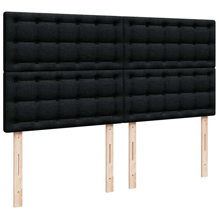 Cadre de lit ottoman avec matelas noir 200x200cm tissu - 9