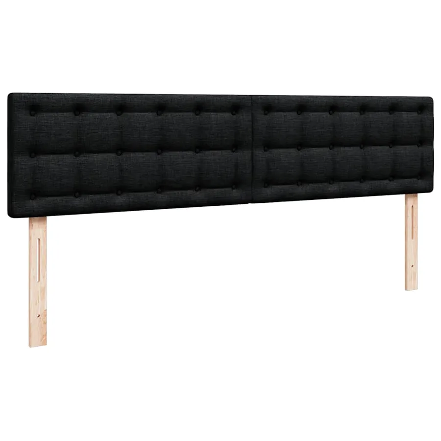 Cadre de lit ottoman avec matelas noir 200x200cm tissu - 13