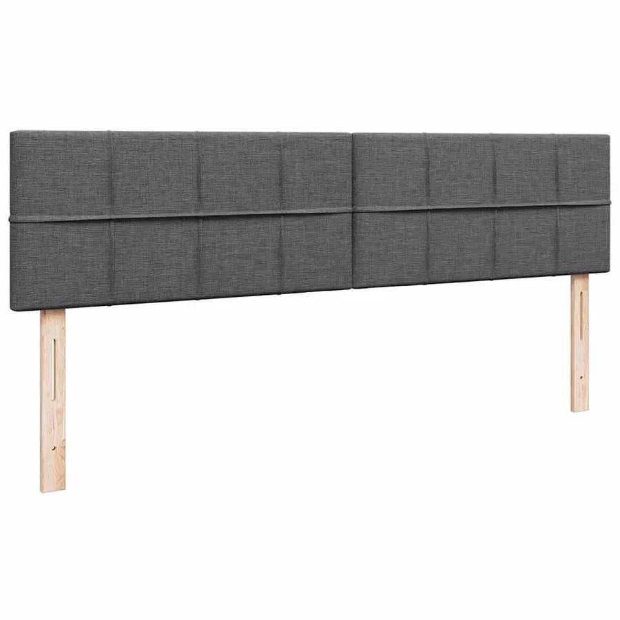 Cadre de lit ottoman avec matelas gris foncé 200x200 cm tissu - 9