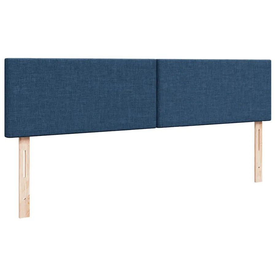 Cadre de lit ottoman avec matelas bleu 200x200 cm tissu - 9