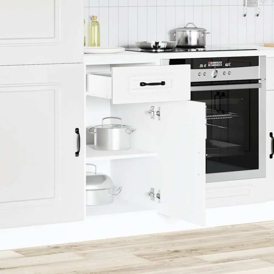 Armoire de cuisine Kalmar blanc bois d'ingénierie