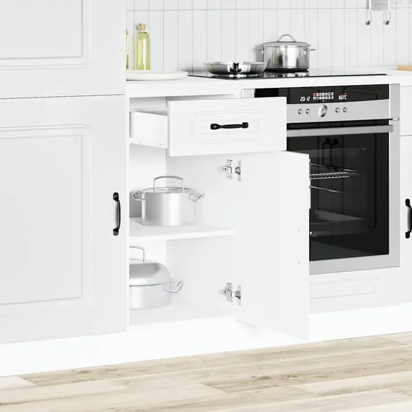 Armoire de cuisine Kalmar blanc bois d'ingénierie