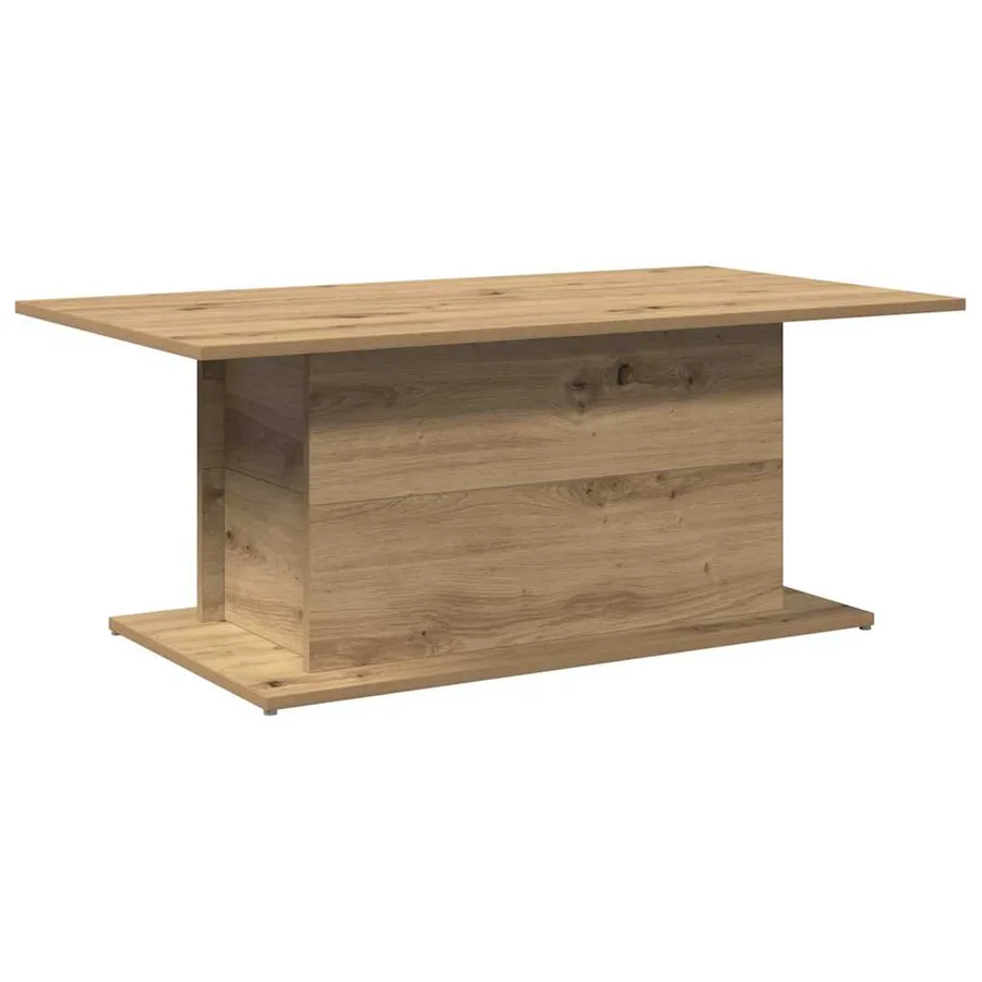Table basse chêne artisanal 102x55,5x40 cm bois d'ingénierie - 2