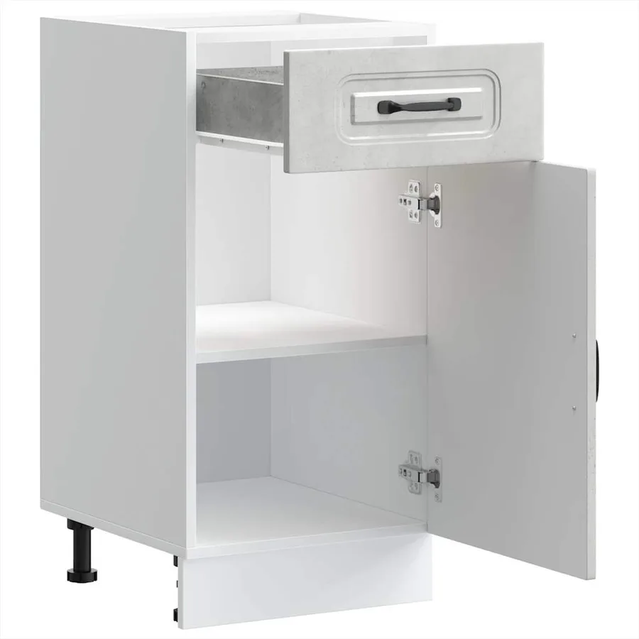 Armoire de cuisine Kalmar gris béton bois d'ingénierie - 5