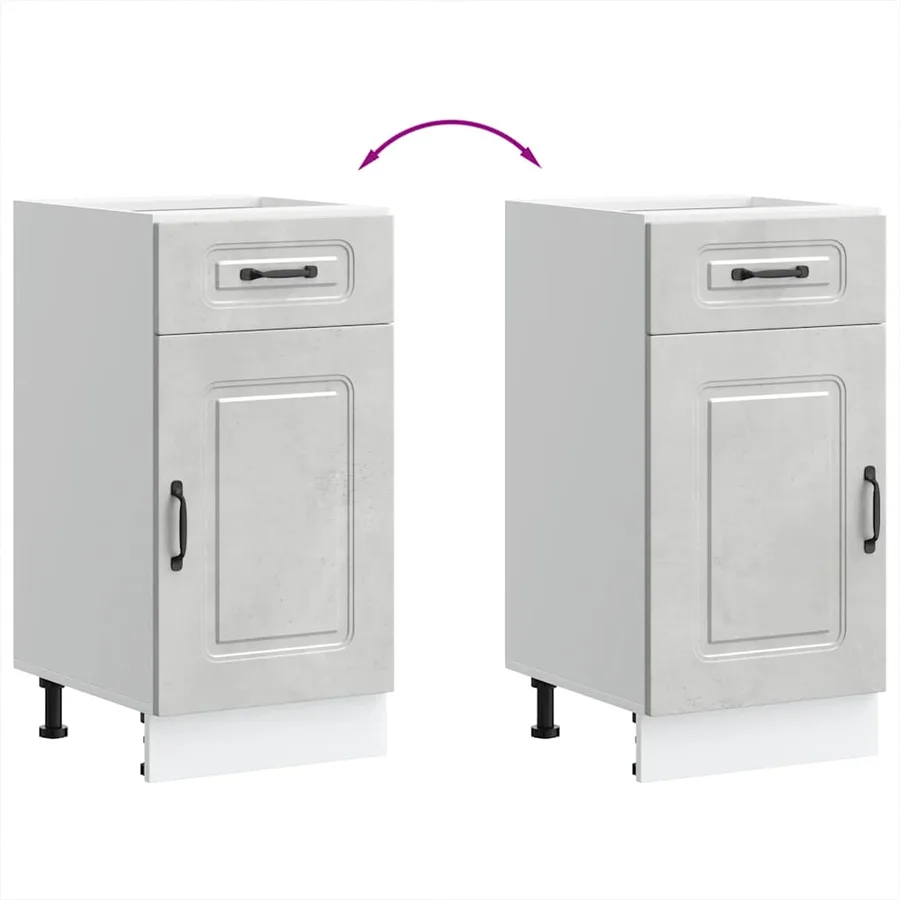 Armoire de cuisine Kalmar gris béton bois d'ingénierie - 8