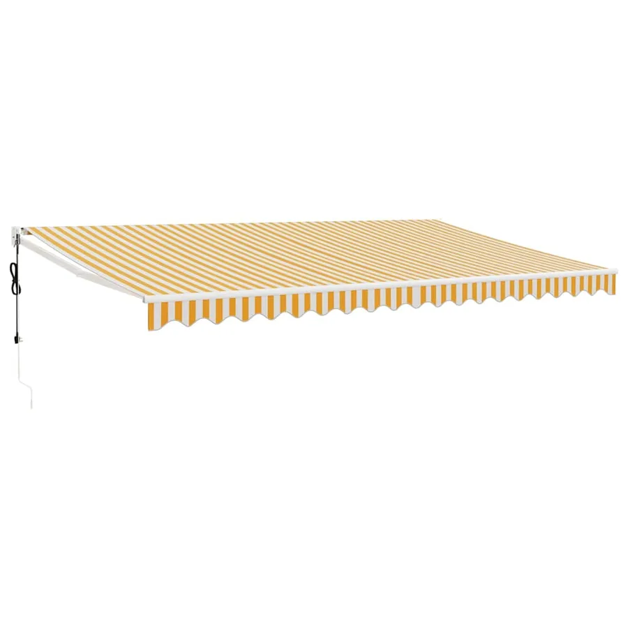 Auvent rétractable automatique jaune et blanc 5x3 m - 2