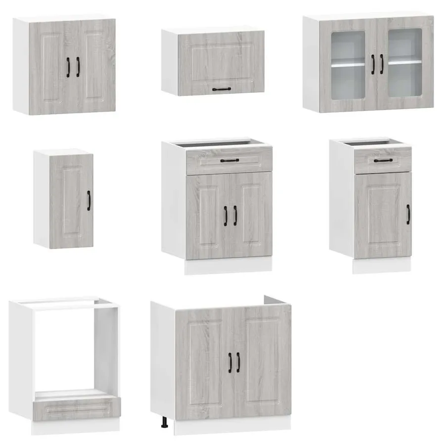 Ensemble d'armoires de cuisine 8 pcs Kalmar bois d'ingénierie - 4
