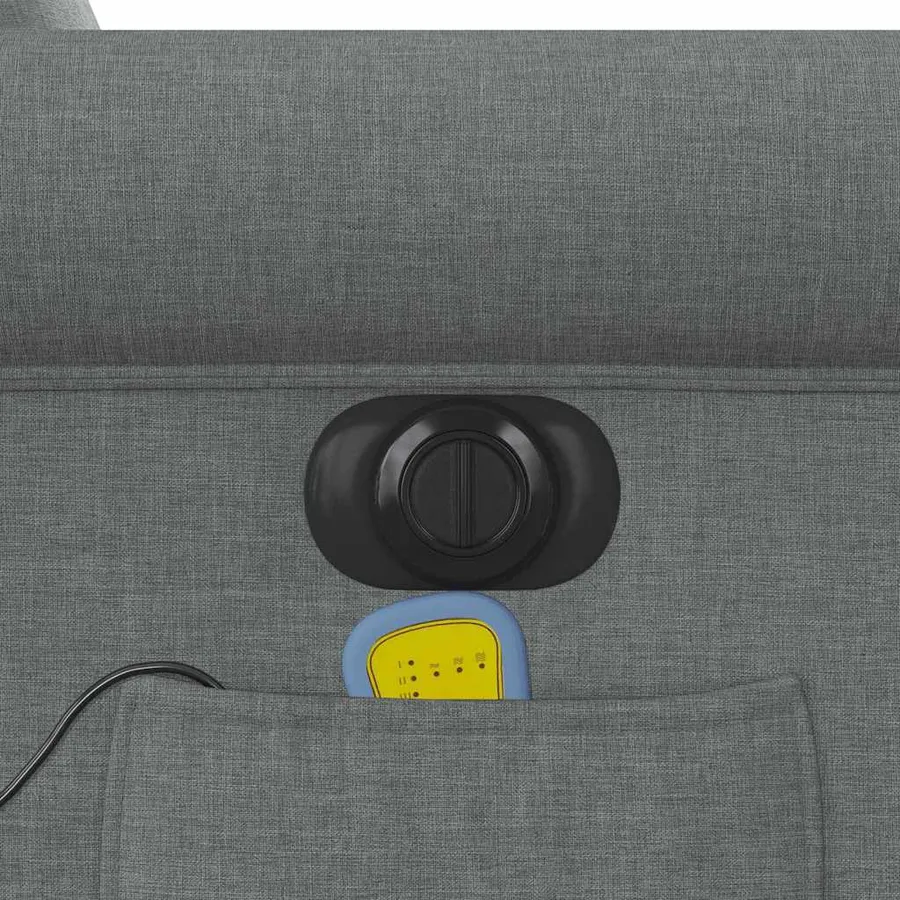 Fauteuil inclinable de massage électrique gris foncé tissu - 12