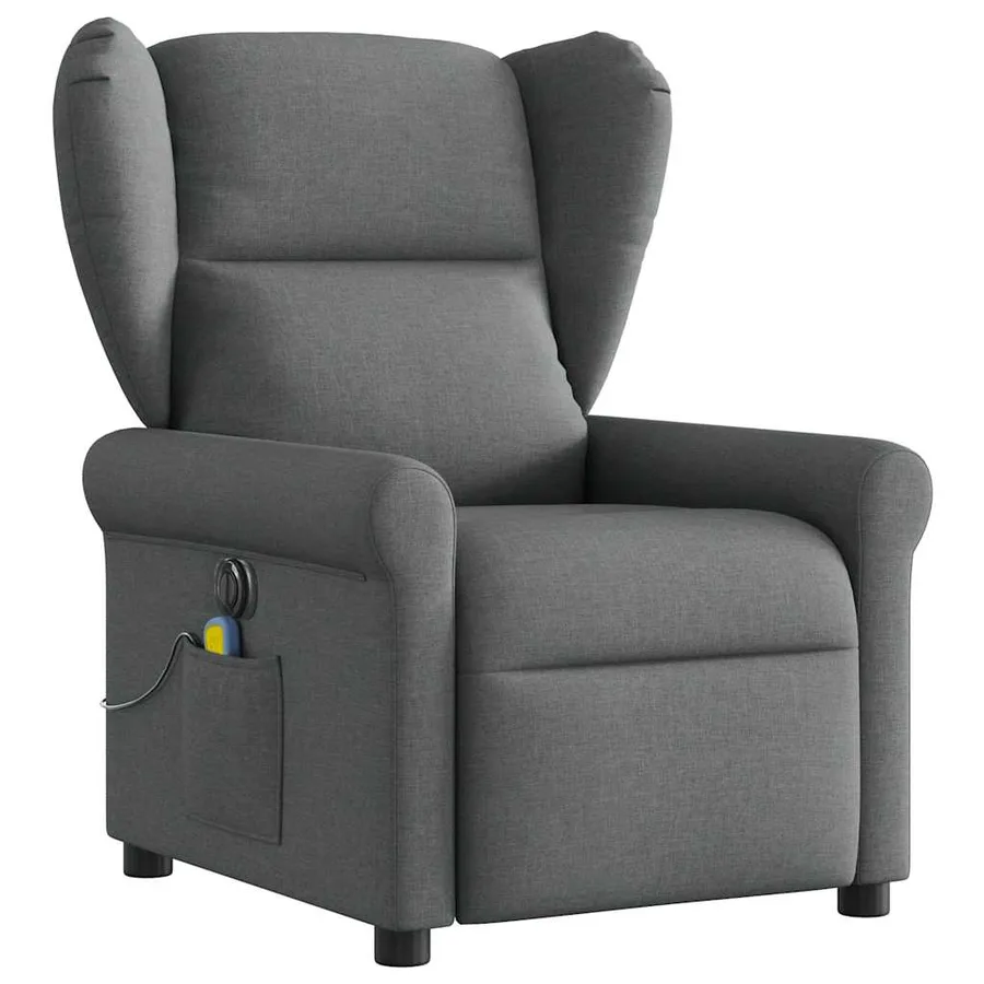 Fauteuil inclinable de massage électrique gris foncé tissu - 3