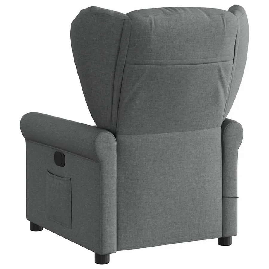 Fauteuil inclinable de massage électrique gris foncé tissu - 6