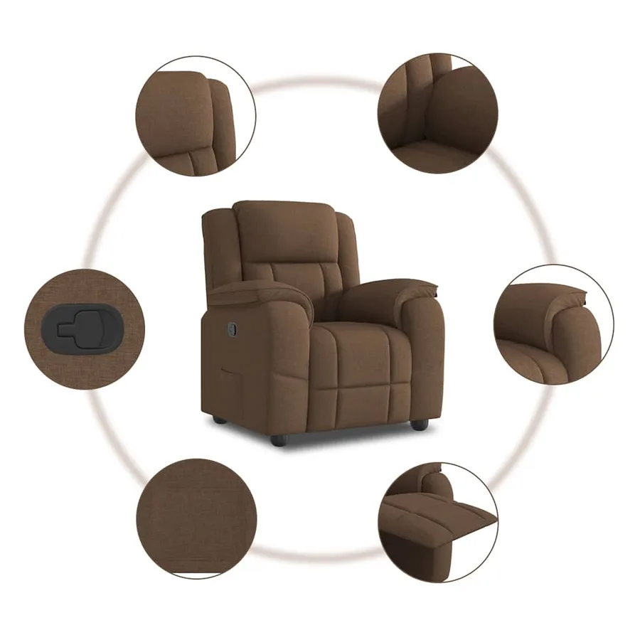 Fauteuil inclinable Marron Tissu - 7
