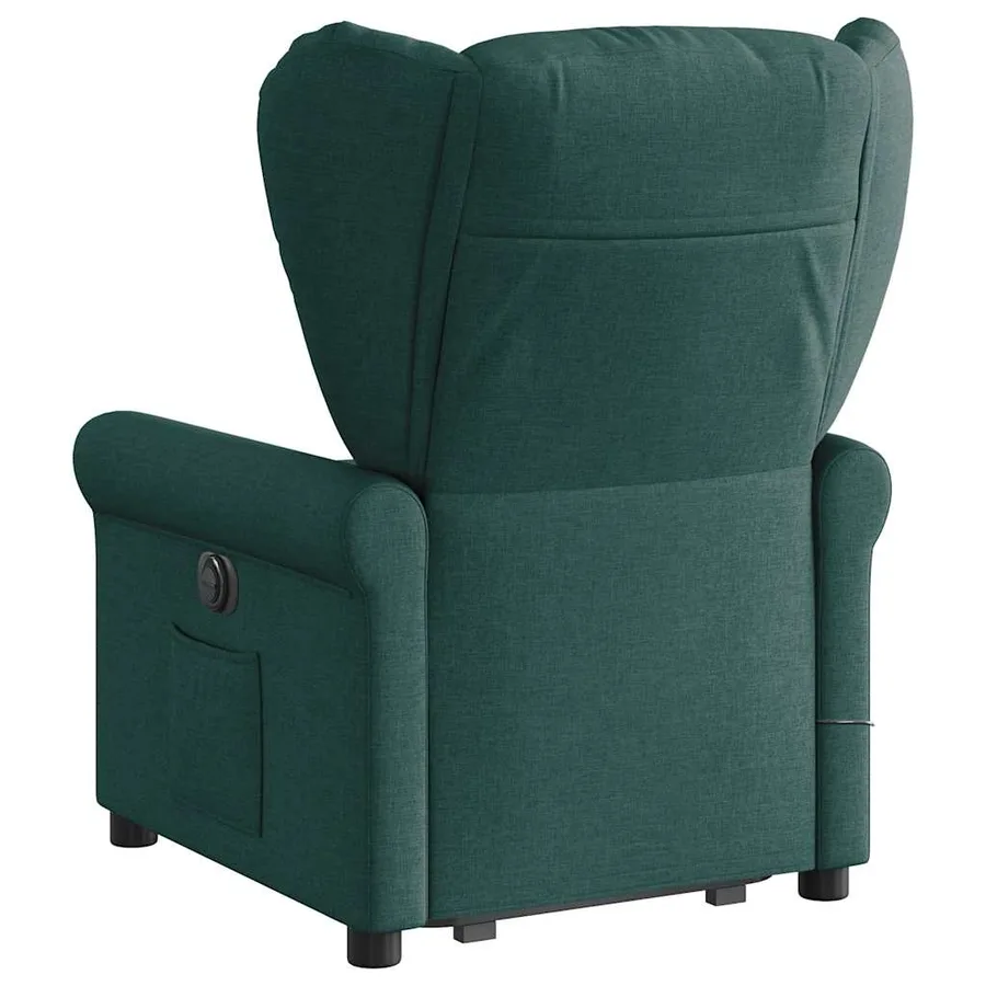 Fauteuil inclinable de massage Vert foncé Tissu - 6