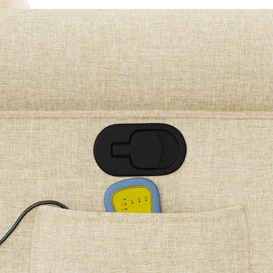 Fauteuil de massage inclinable Crème Tissu - 10