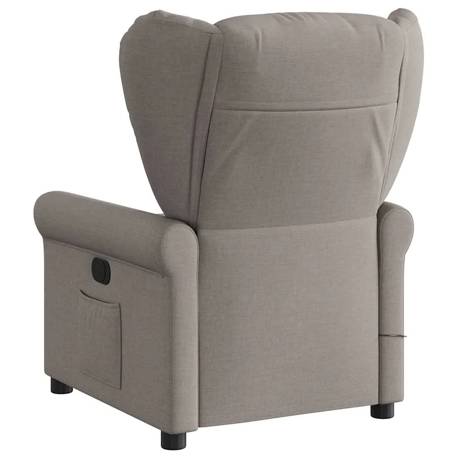 Fauteuil de massage inclinable électrique Taupe Tissu - 6