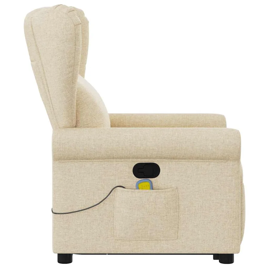 Fauteuil inclinable de massage Crème Tissu - 5