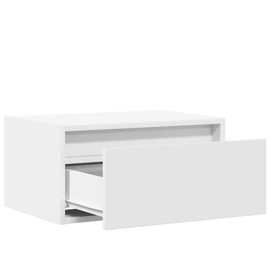 Tables de chevet murales avec lumières LED 2 pcs blanc - 10