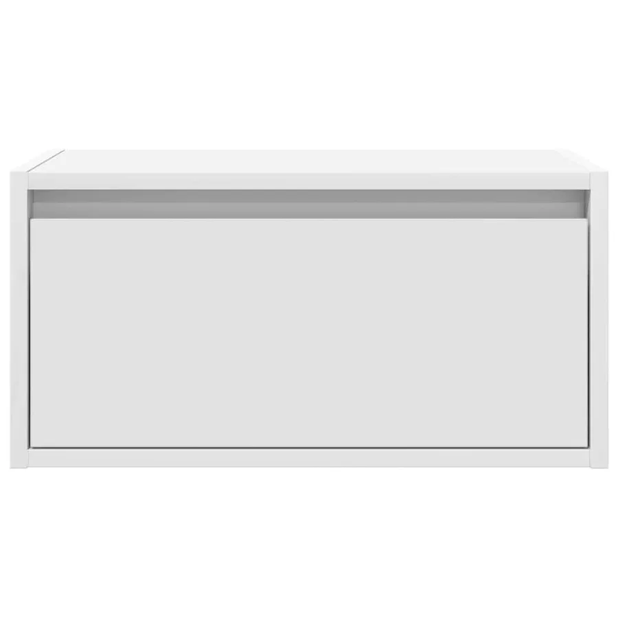 Tables de chevet murales avec lumières LED 2 pcs blanc - 7