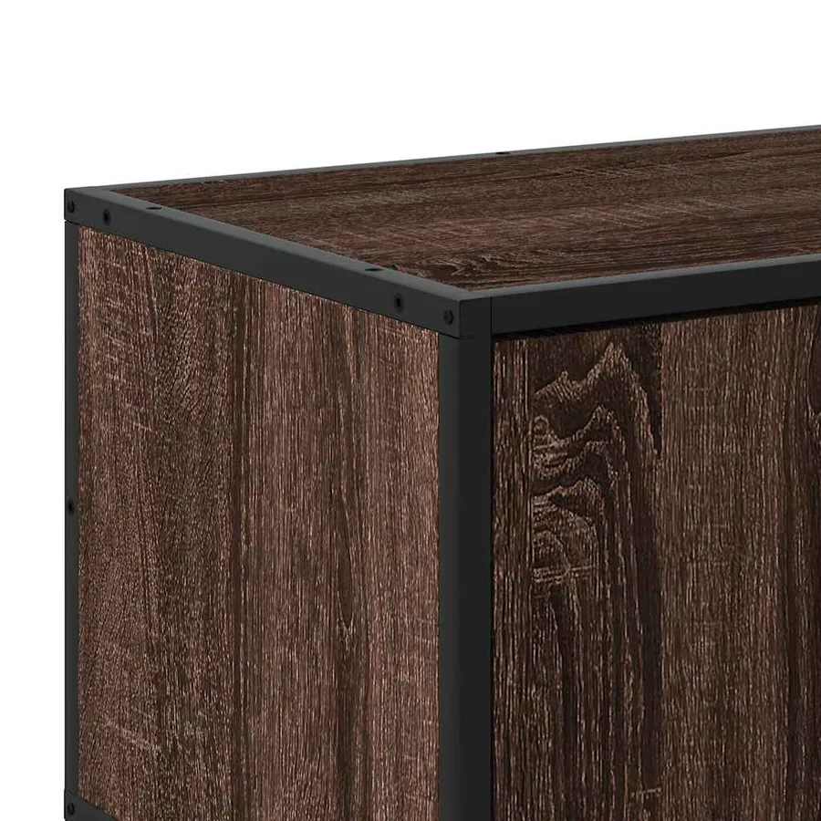 Meuble TV chêne marron 150x35x41 cm bois d'ingénierie et métal - 8
