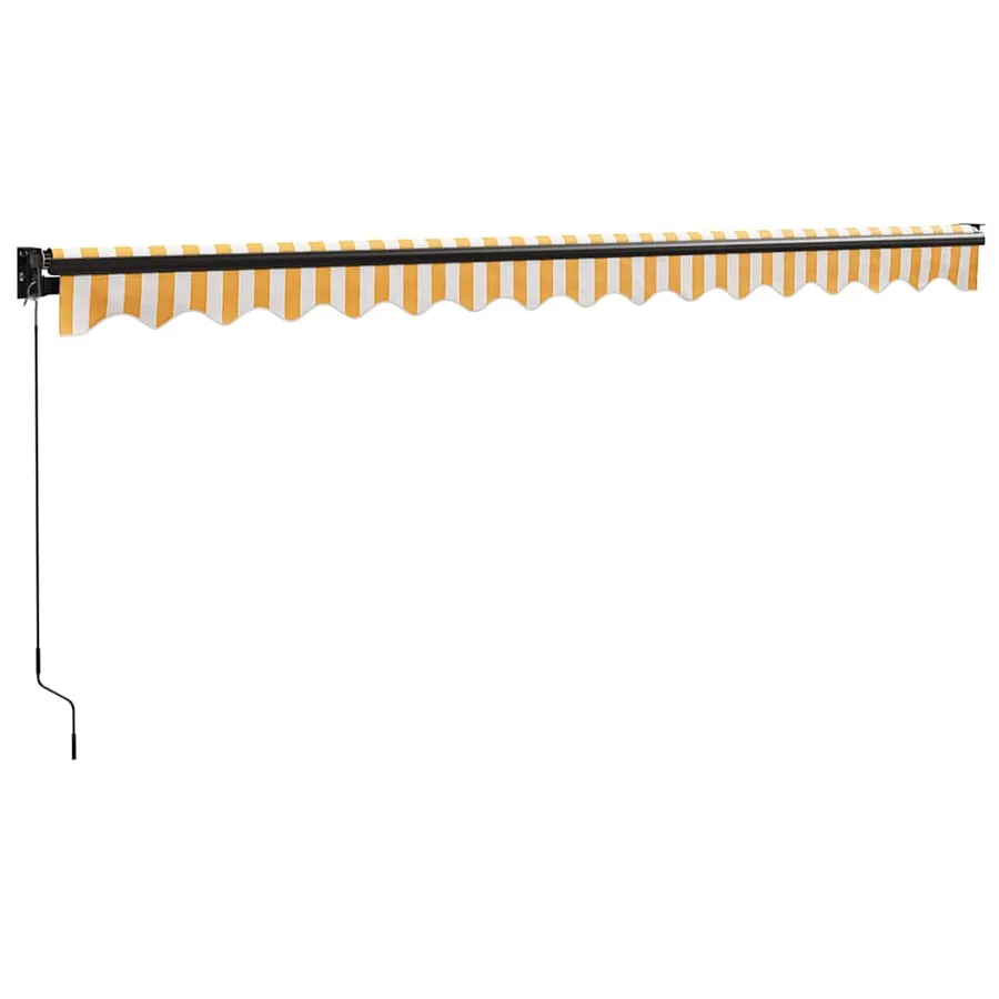 Auvent rétractable jaune et blanc 4x3 m tissu et aluminium - 6