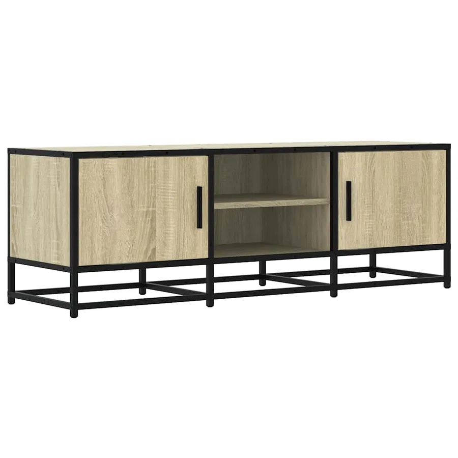 Meuble TV chêne sonoma 120x35x41 cm bois d'ingénierie et métal - 2