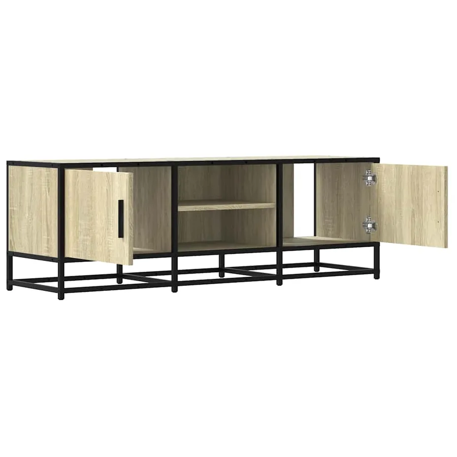 Meuble TV chêne sonoma 120x35x41 cm bois d'ingénierie et métal - 7