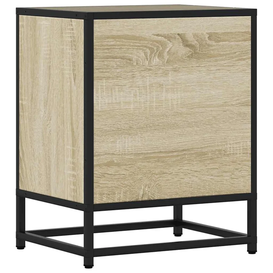 Tables de chevet 2 pcs chêne sonoma bois d'ingénierie et métal - 8