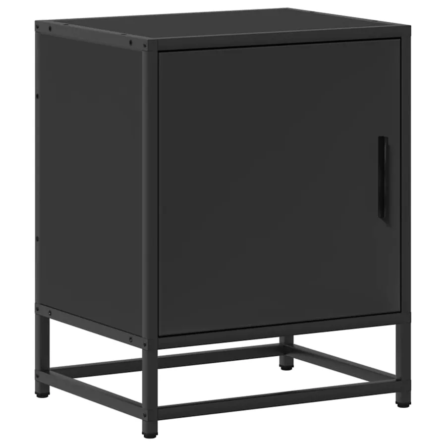 Tables de chevet 2 pcs noir 40x31x50 cm bois d'ingénierie métal - 6