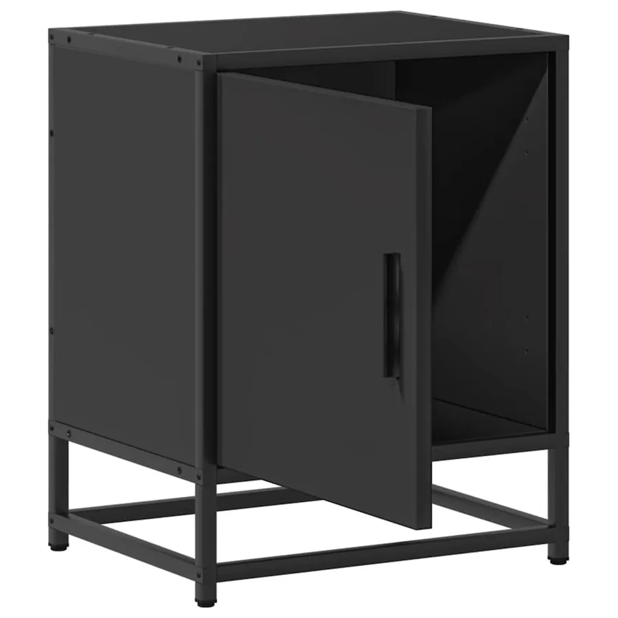 Tables de chevet 2 pcs noir 40x31x50 cm bois d'ingénierie métal - 9