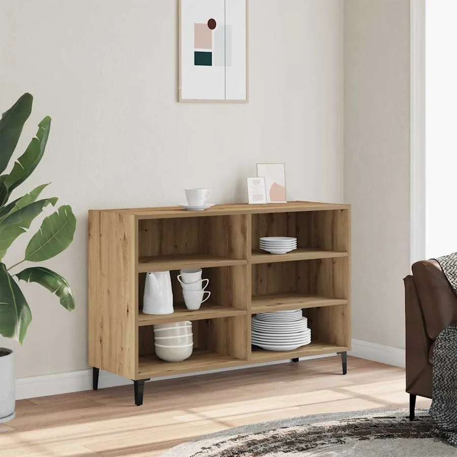 Buffet chêne artisanal 103,5x35x70 cm bois d'ingénierie