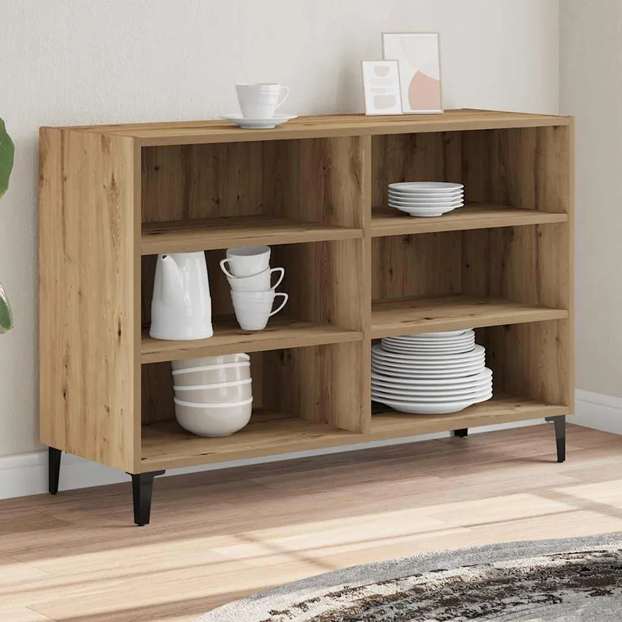 Buffet chêne artisanal 103,5x35x70 cm bois d'ingénierie - 3