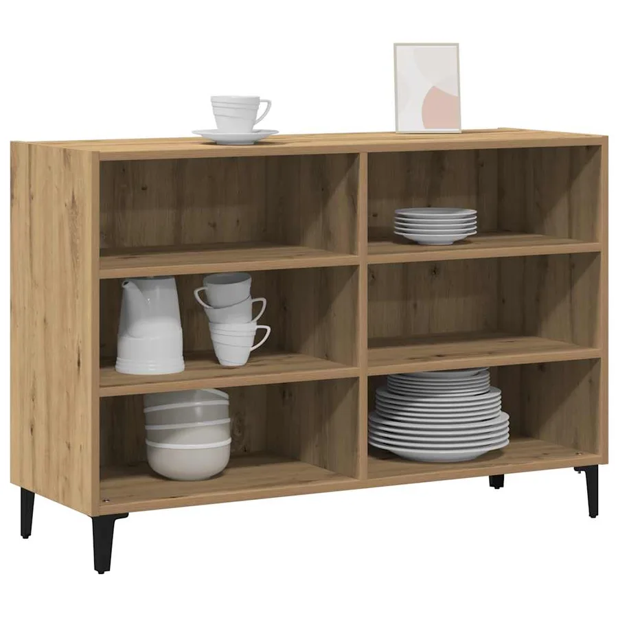 Buffet chêne artisanal 103,5x35x70 cm bois d'ingénierie - 4