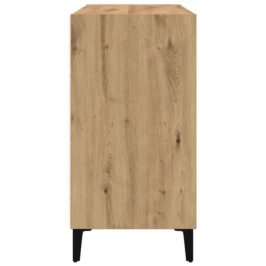 Buffet chêne artisanal 103,5x35x70 cm bois d'ingénierie - 6