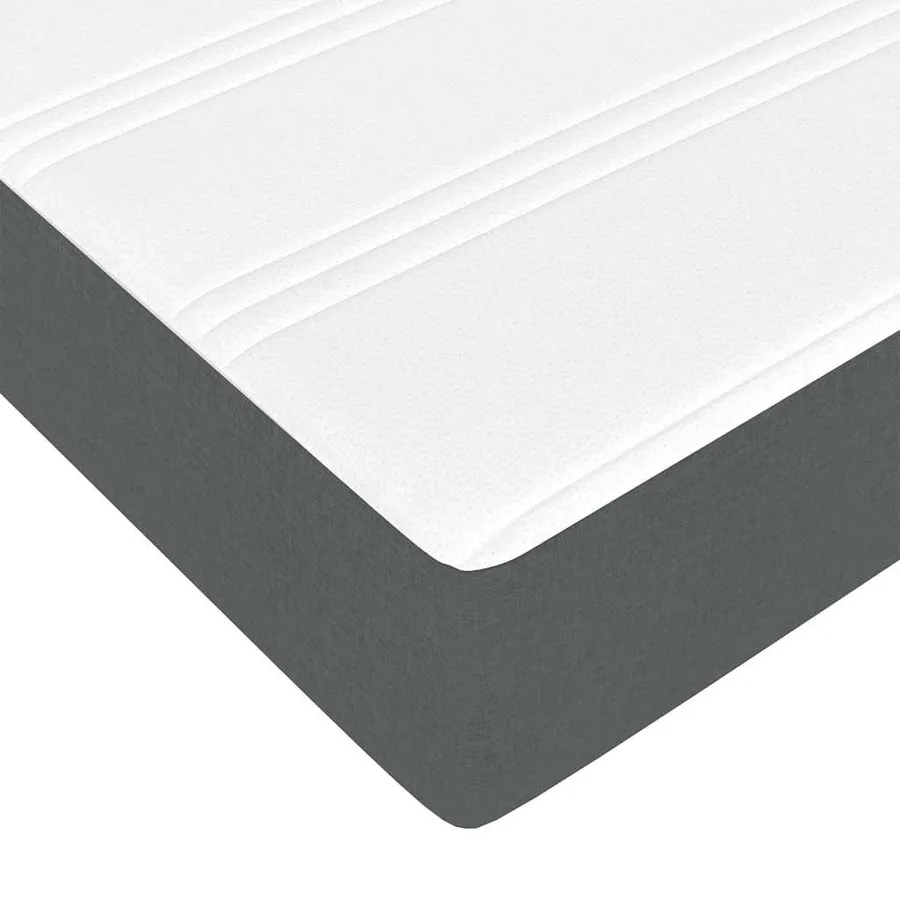 Cadre de lit ottoman avec matelas gris foncé 180x200 cm tissu - 13