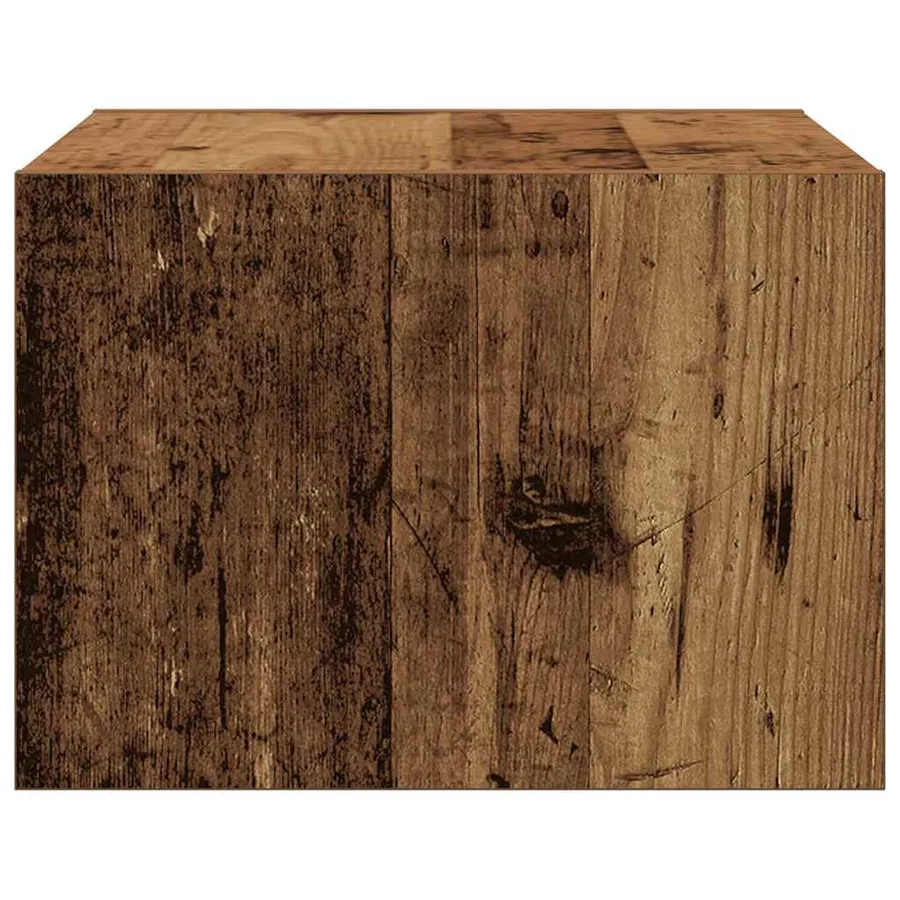 Table de chevet murale avec lumières LED vieux bois - 8