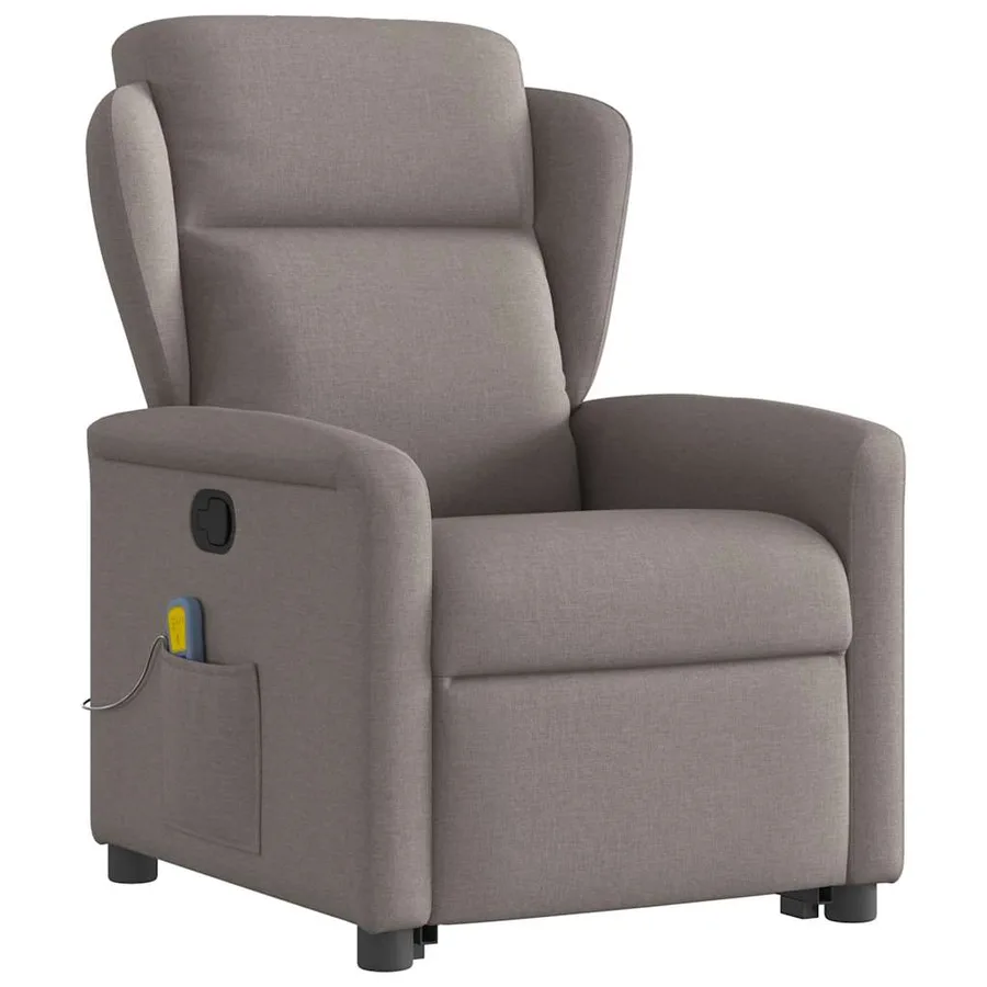 Fauteuil inclinable de massage Taupe Tissu - 4