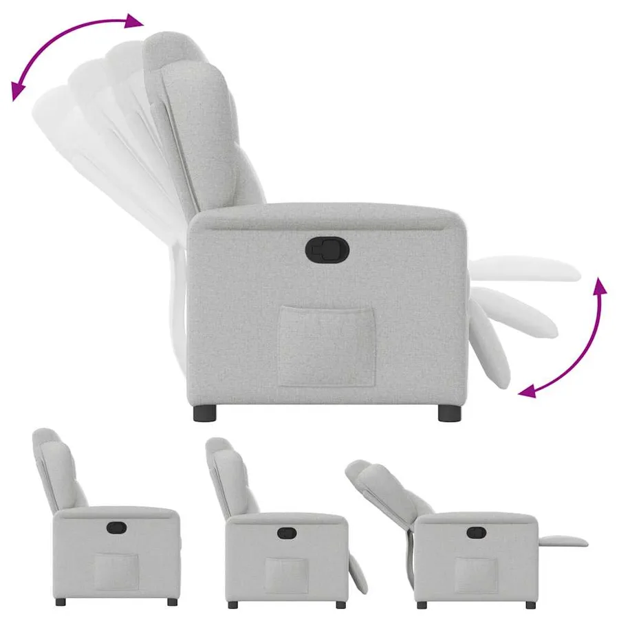 Fauteuil inclinable gris nuage tissu - 6