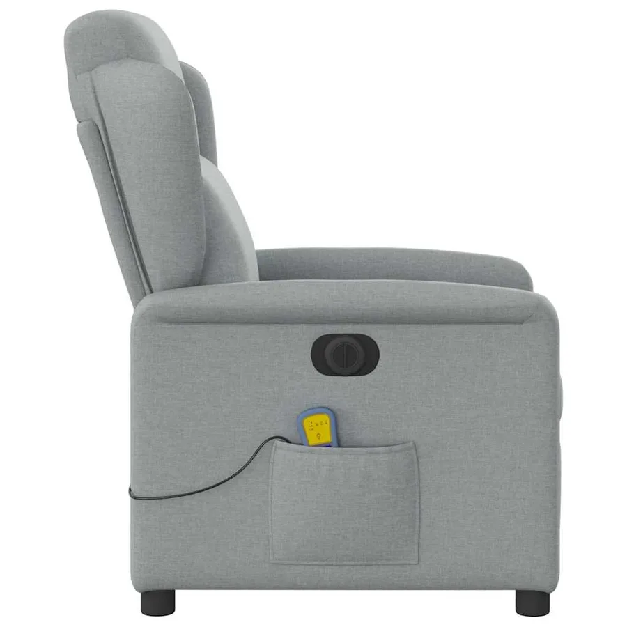 Fauteuil de massage inclinable électrique gris clair tissu - 6