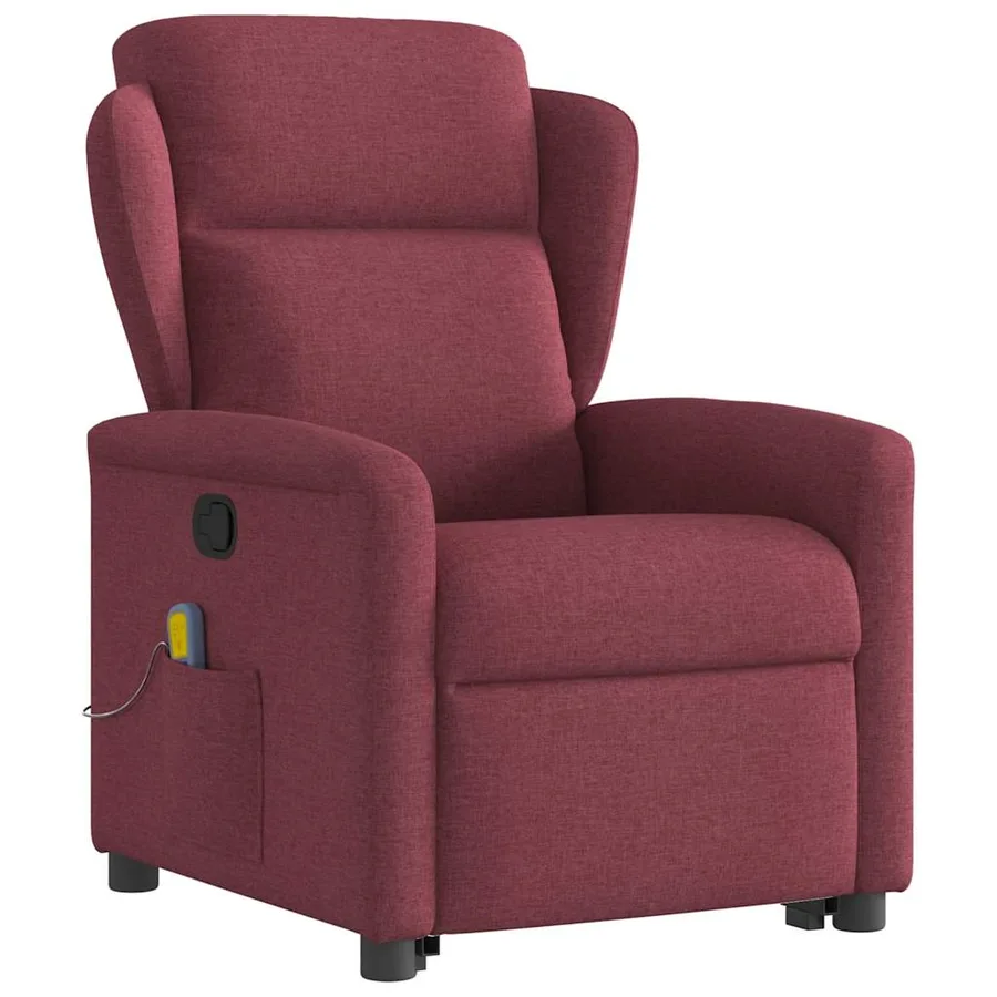 Fauteuil inclinable de massage Rouge bordeaux Tissu - 4