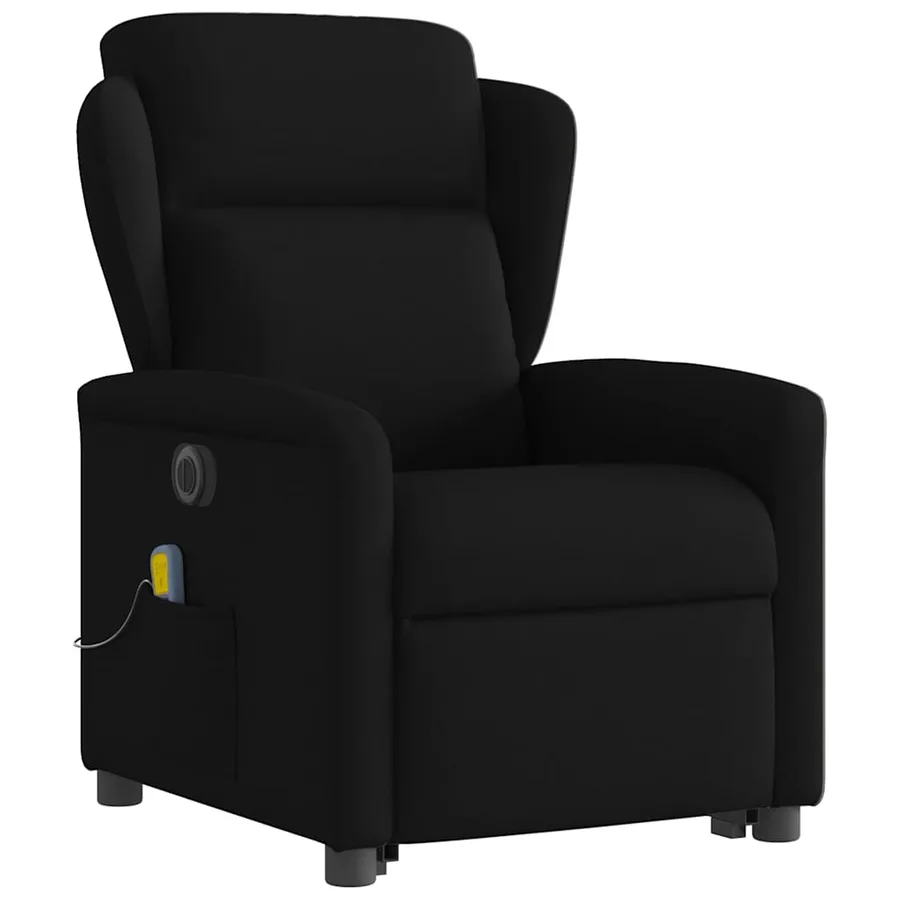 Fauteuil inclinable de massage électrique Noir Tissu - 4
