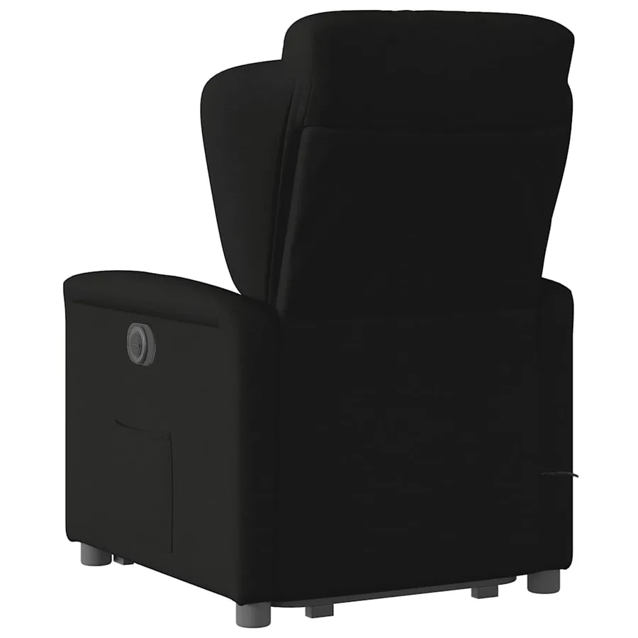 Fauteuil inclinable de massage électrique Noir Tissu - 7