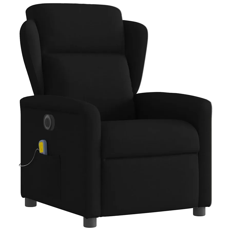 Fauteuil de massage inclinable électrique Noir Tissu - 4